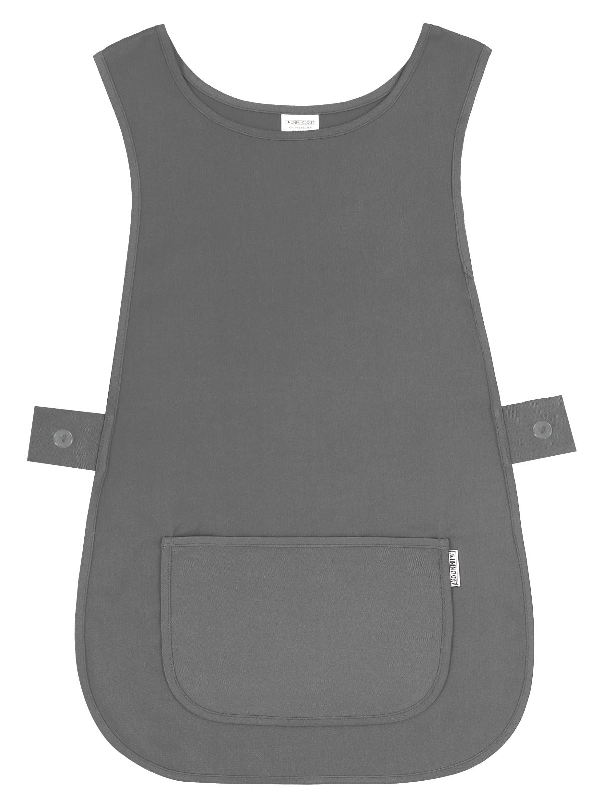 Self Tabard Apron With Front Pocket Grey