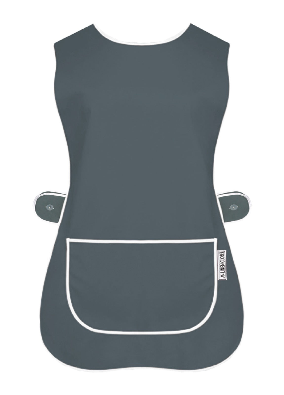 Tabard Apron With Front Pocket Grey Cleaning Apron