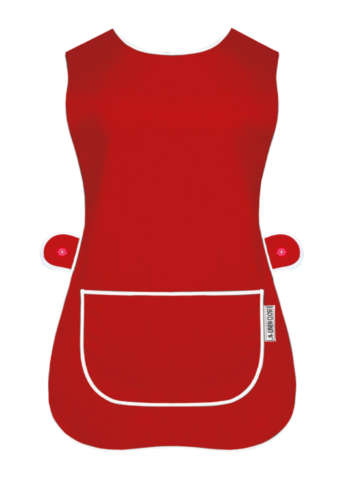 Tabard Apron With Front Pocket Red Cleaning Apron