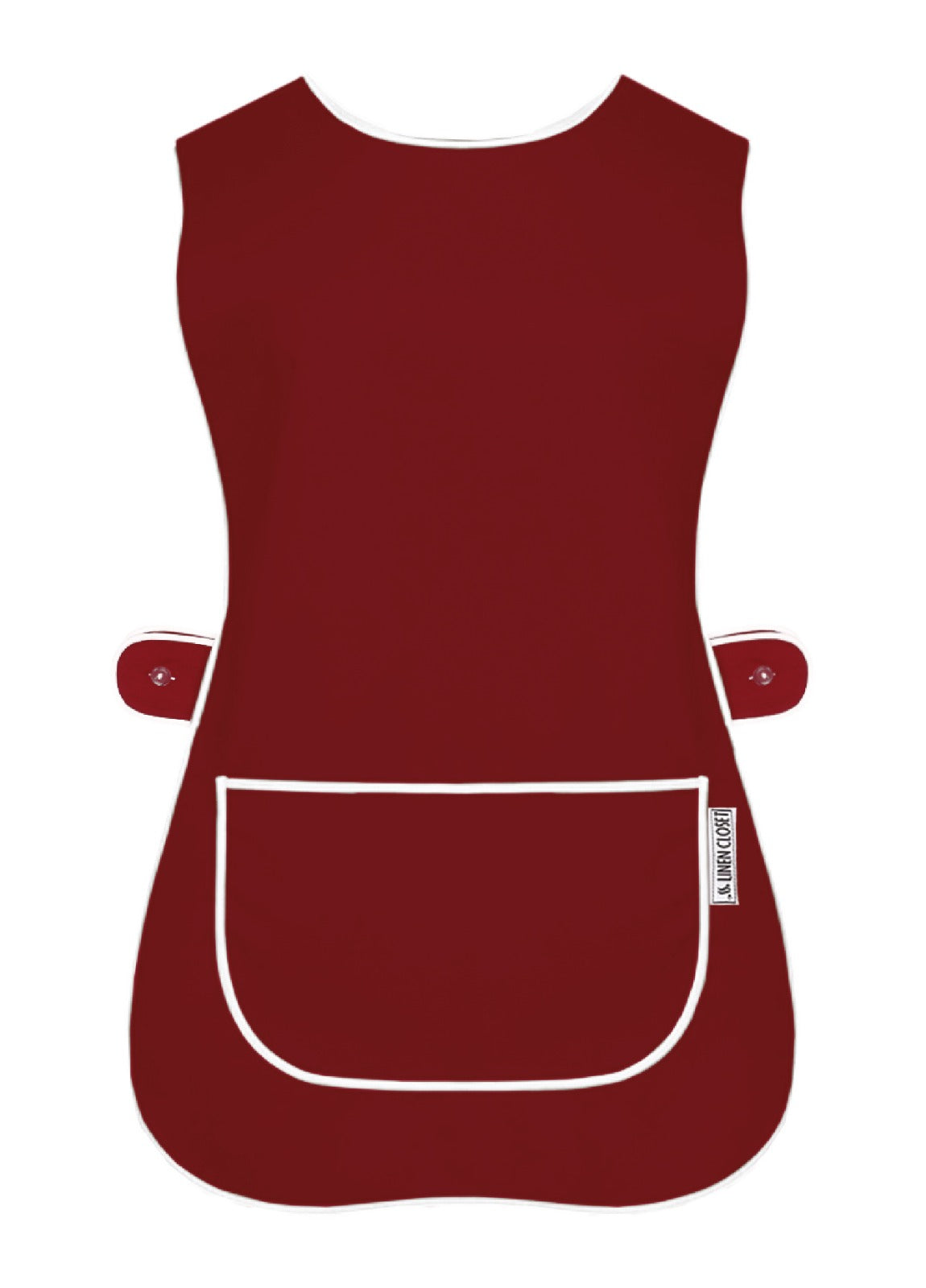 Tabard Apron With Front Pocket Burgundy Cleaning Apron