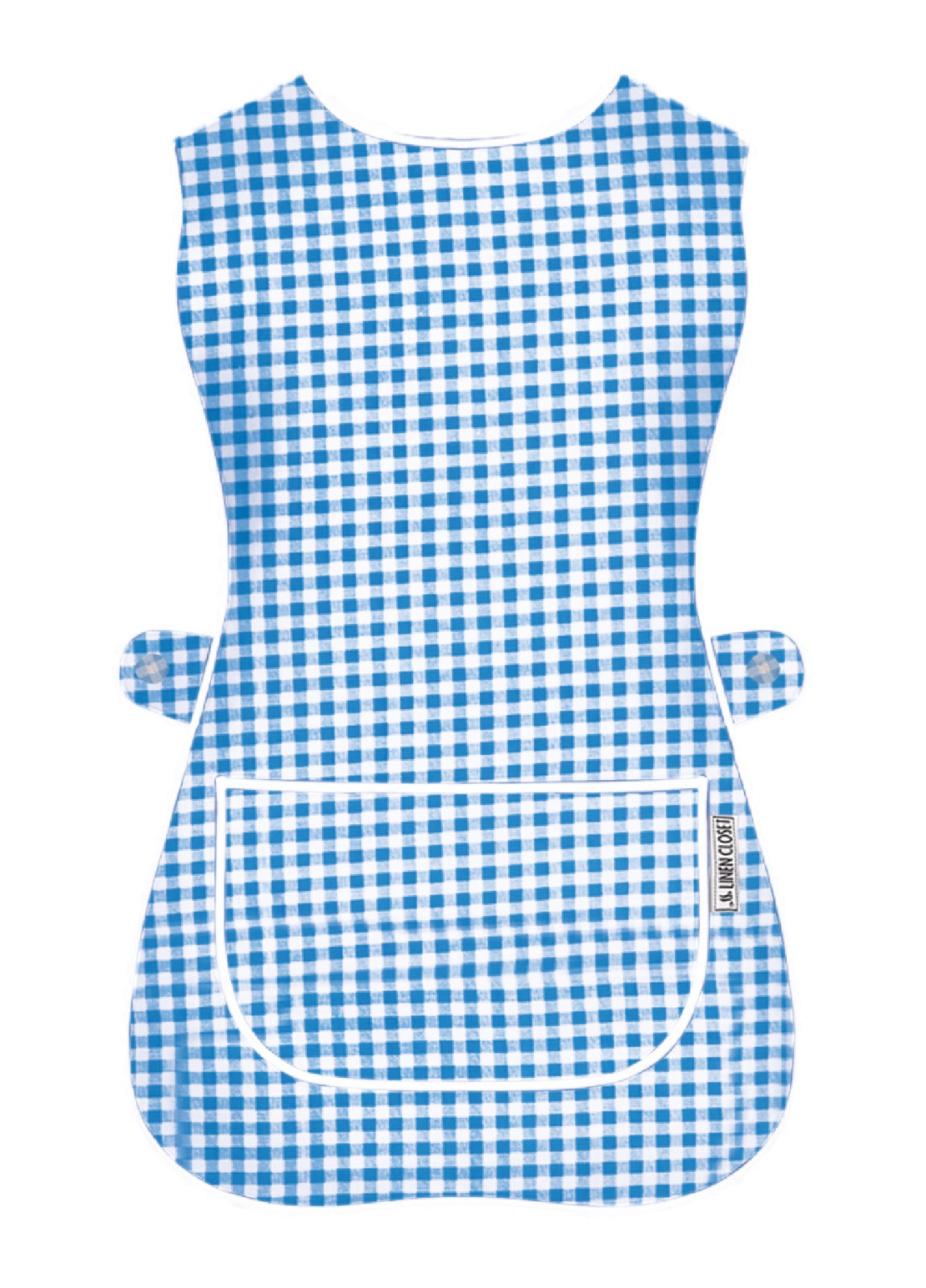 Tabard Apron With Front Pocket Blue Check