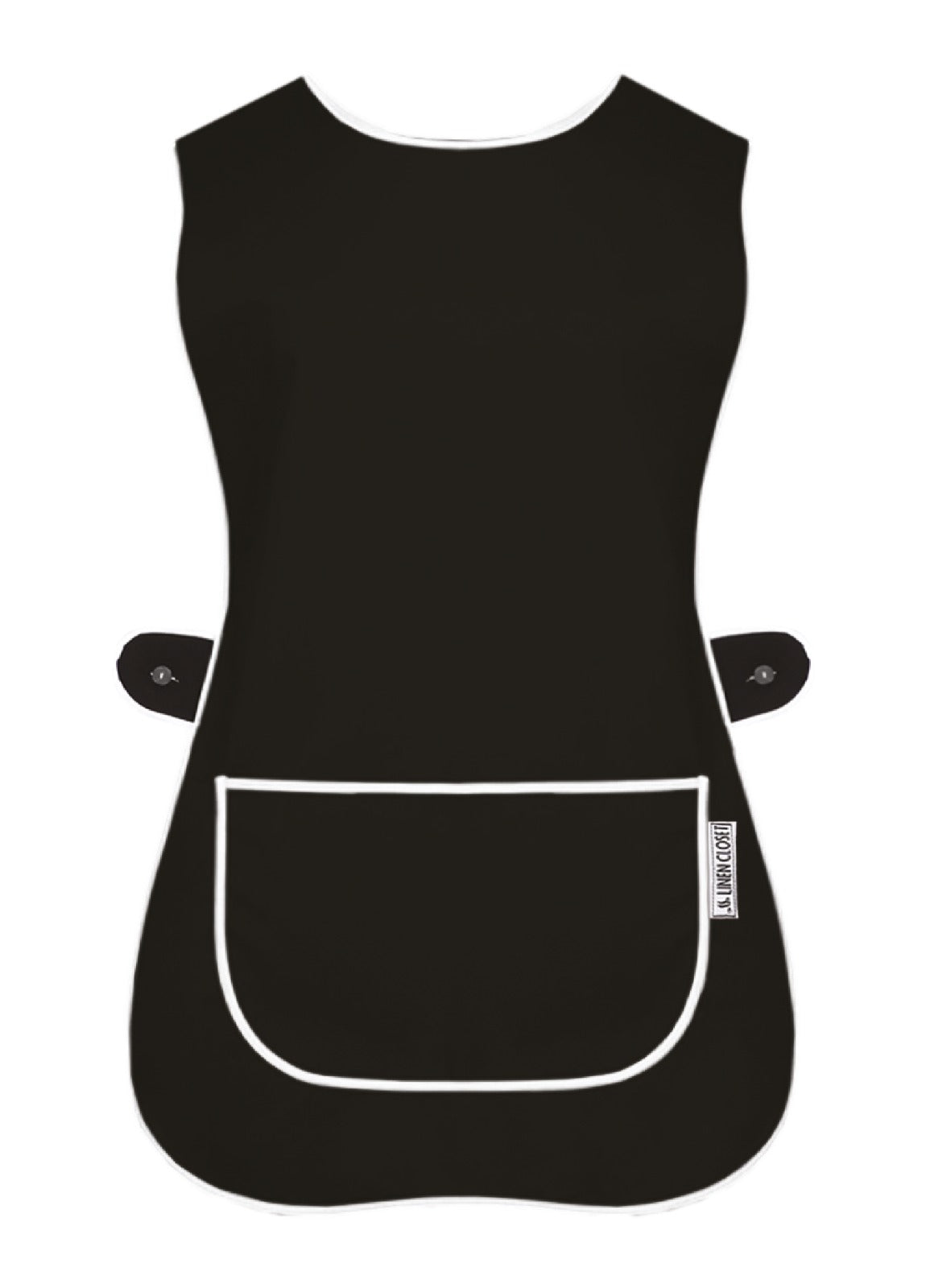 Tabard Apron With Front Pocket Black Cleaning Apron