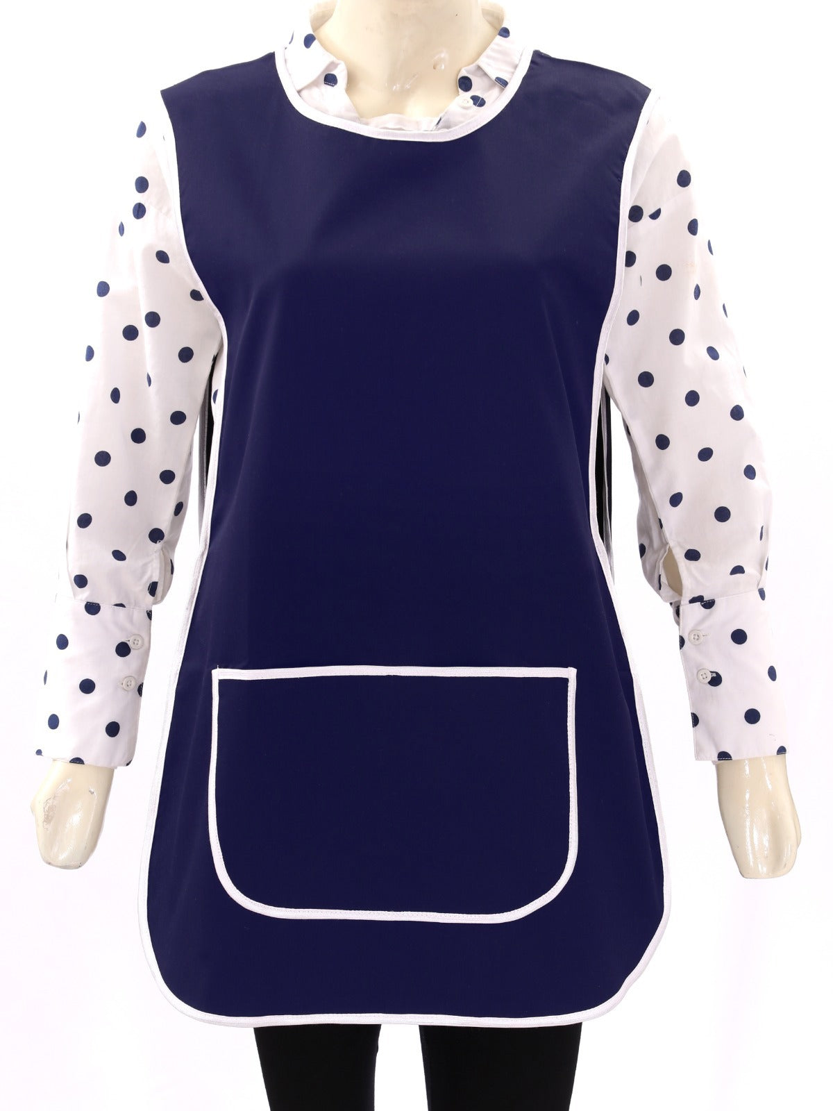 Tabard Apron With Front Pocket Navy Cleaning Apron