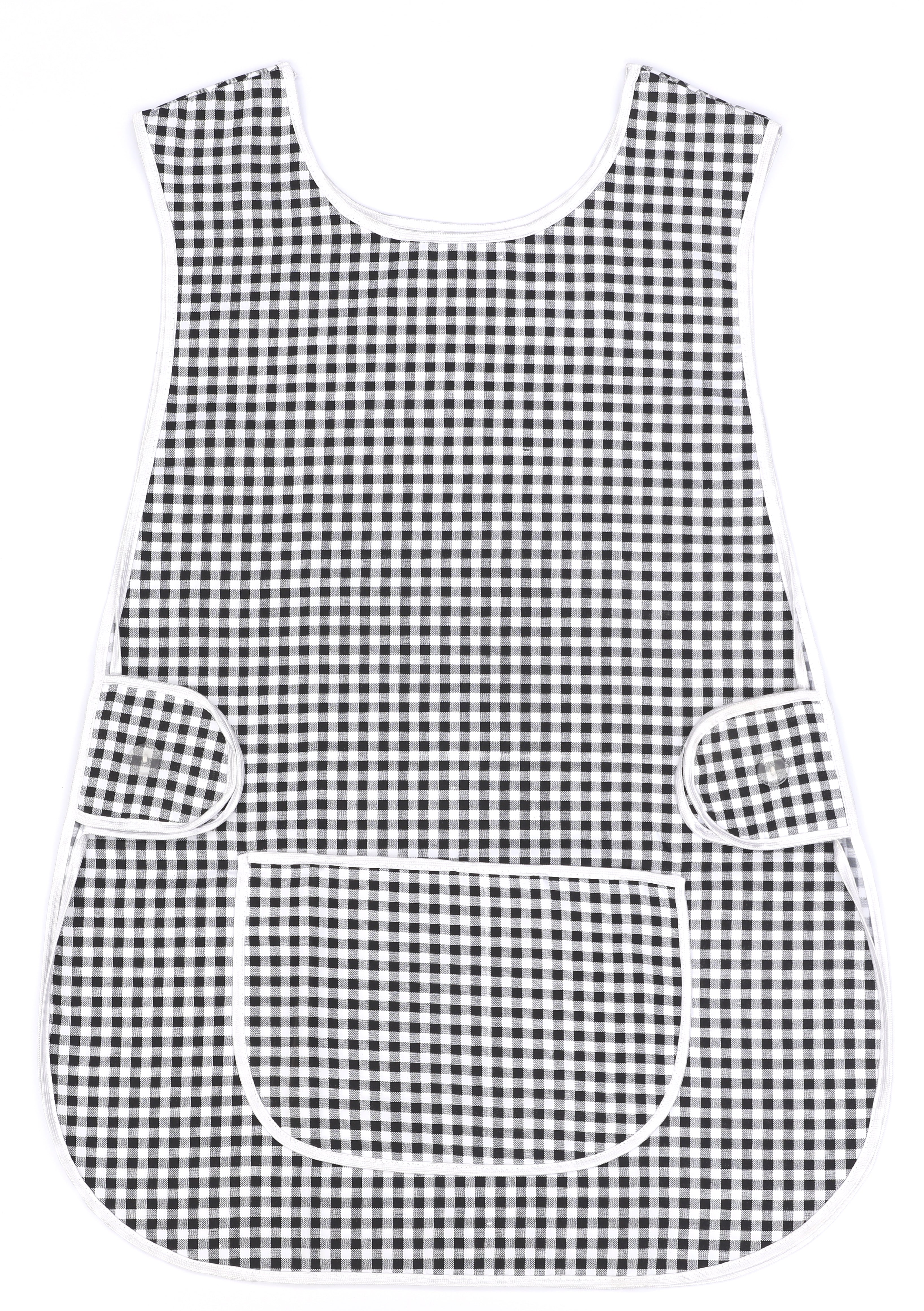 Tabard Apron With Front Pocket Black Check